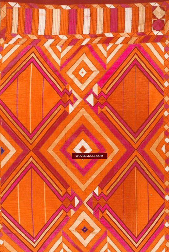823 VERKAUFT Phulkari Bagh mit seltenem Char-Bagh-Muster-WOVENSOULS-Antike-Vintage-Textilien-Kunst-Dekor