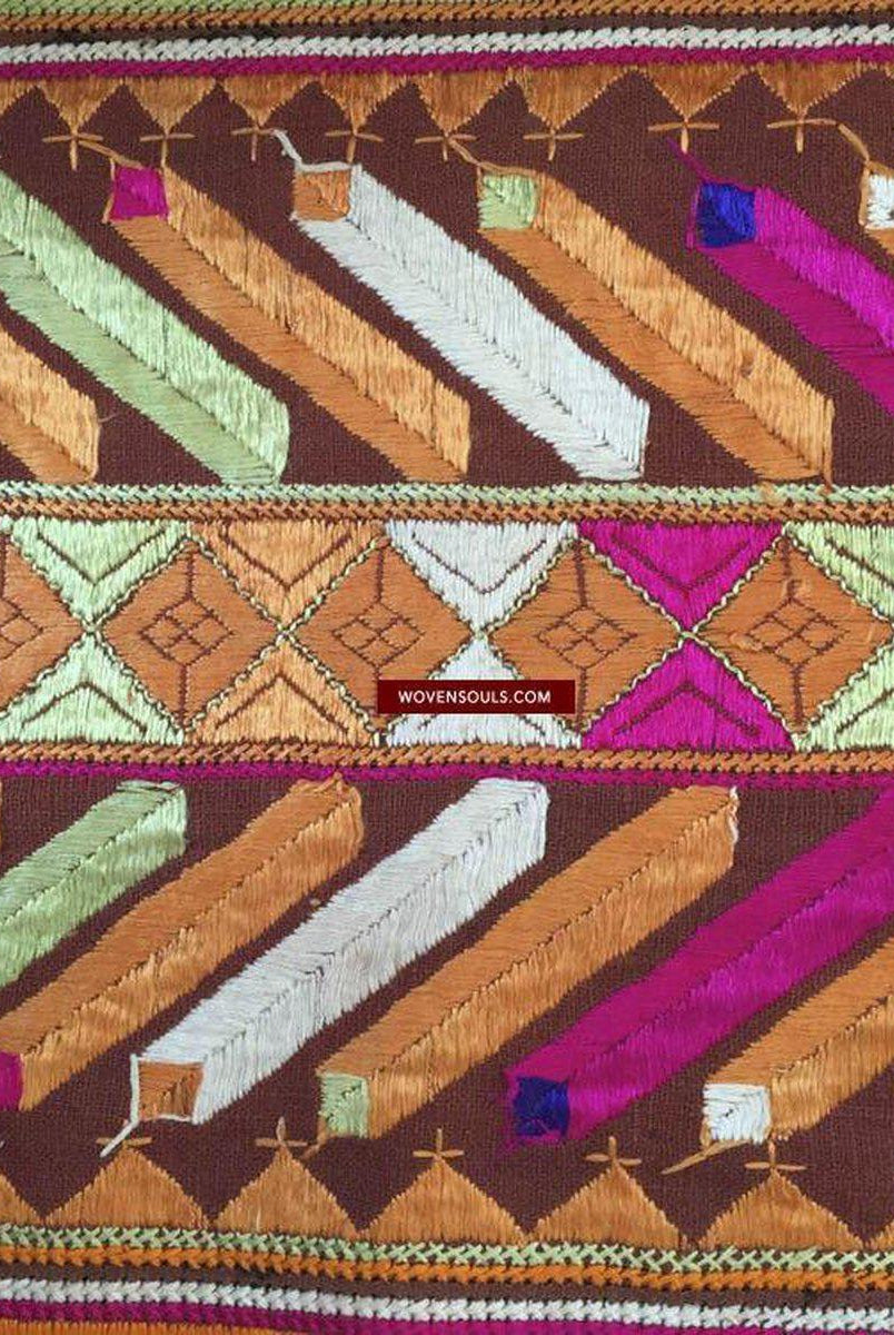 824 VERKAUFT Phulkari Bagh-Stickerei-Hochzeitstextil mit Mirchi-Motiv-WOVENSOULS-Antike-Vintage-Textilien-Kunst-Dekor