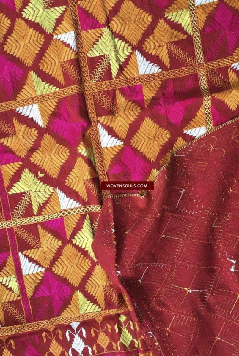 826 Phulkari Bagh mit hervorragendem Nazar Butti-WOVENSOULS-Antike-Vintage-Textilien-Kunst-Dekor