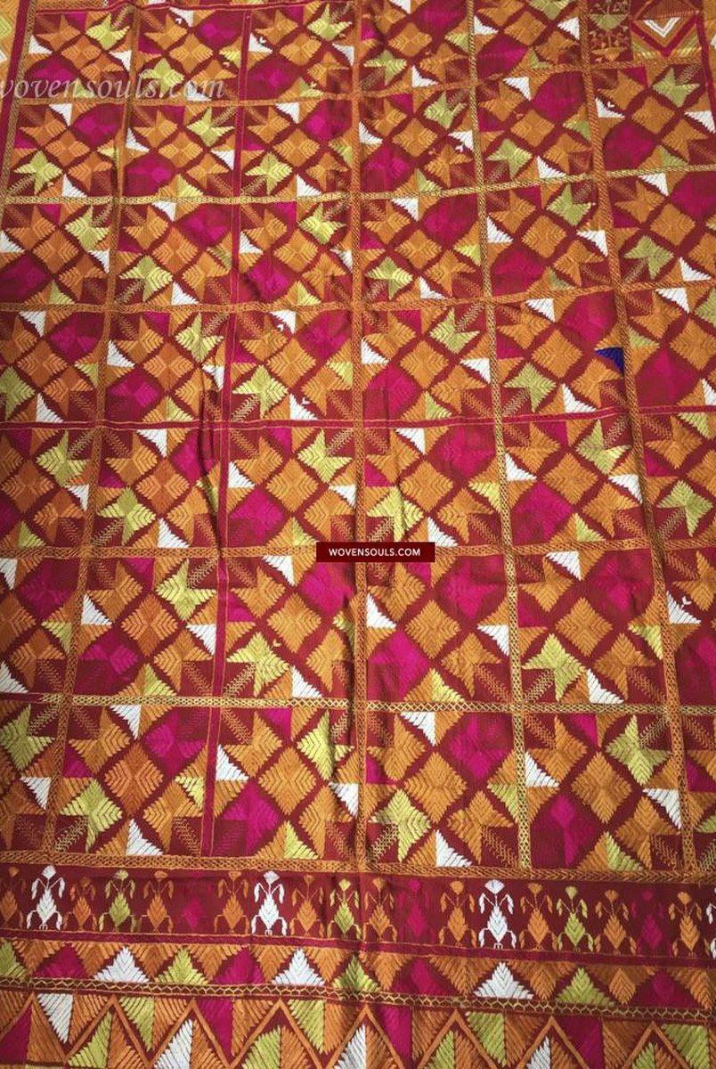 826 Phulkari Bagh mit hervorragendem Nazar Butti-WOVENSOULS-Antike-Vintage-Textilien-Kunst-Dekor