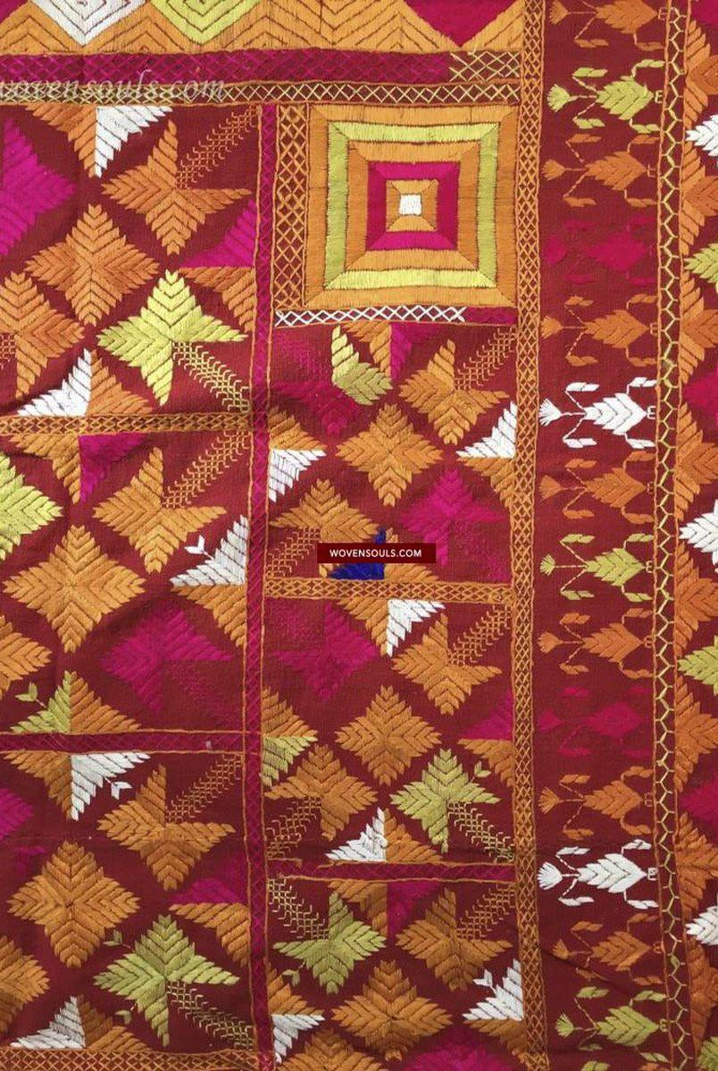 826 Phulkari Bagh mit hervorragendem Nazar Butti-WOVENSOULS-Antike-Vintage-Textilien-Kunst-Dekor