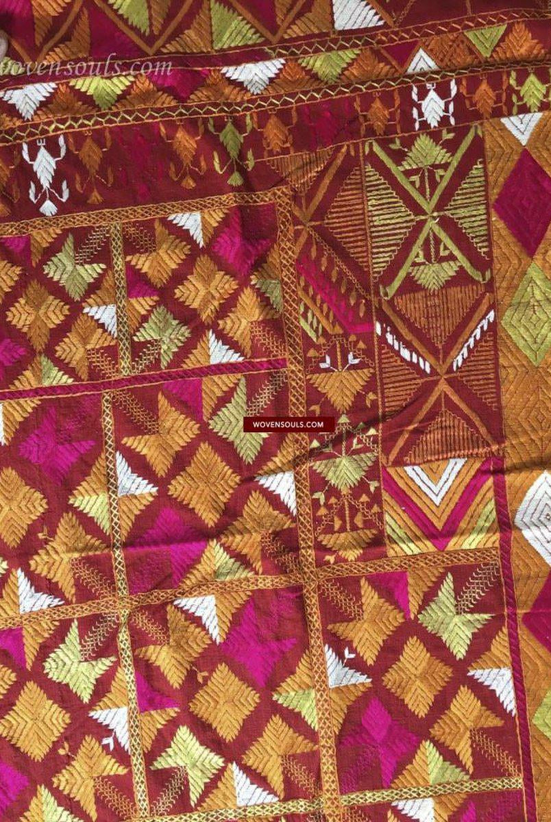 826 Phulkari Bagh mit hervorragendem Nazar Butti-WOVENSOULS-Antike-Vintage-Textilien-Kunst-Dekor