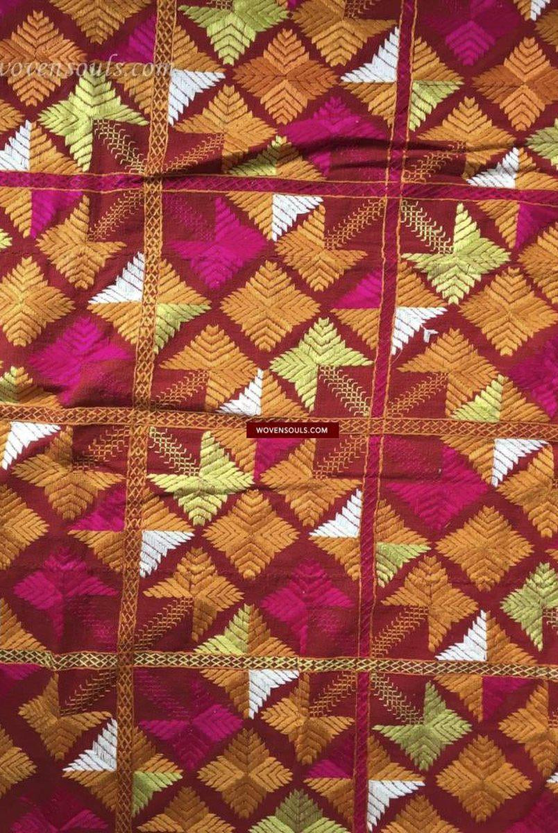 826 Phulkari Bagh mit hervorragendem Nazar Butti-WOVENSOULS-Antike-Vintage-Textilien-Kunst-Dekor