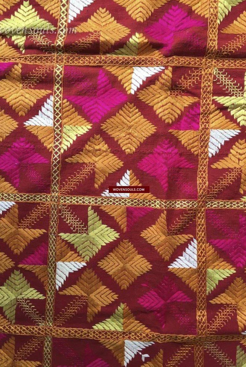 826 Phulkari Bagh mit hervorragendem Nazar Butti-WOVENSOULS-Antike-Vintage-Textilien-Kunst-Dekor