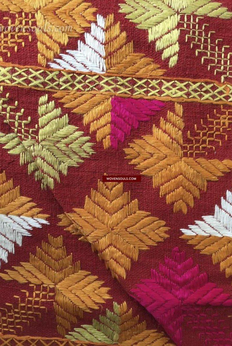 826 Phulkari Bagh mit hervorragendem Nazar Butti-WOVENSOULS-Antike-Vintage-Textilien-Kunst-Dekor