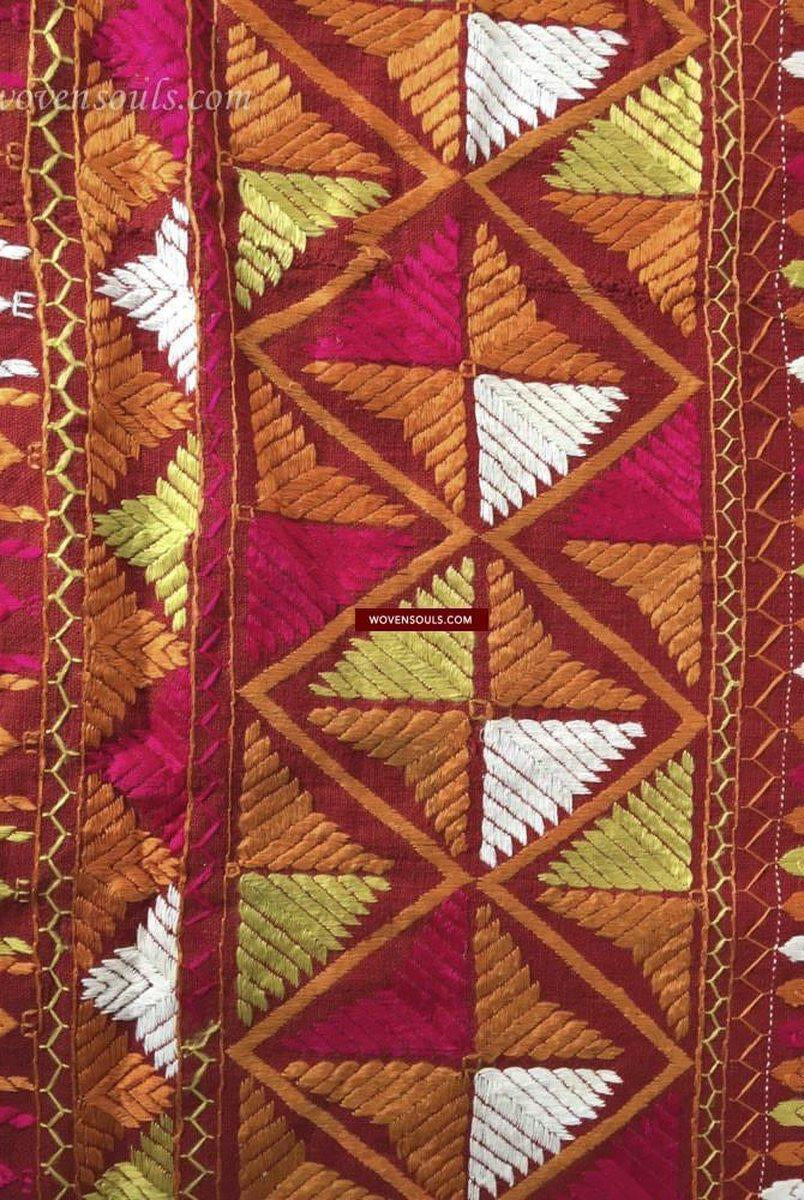 826 Phulkari Bagh mit hervorragendem Nazar Butti-WOVENSOULS-Antike-Vintage-Textilien-Kunst-Dekor