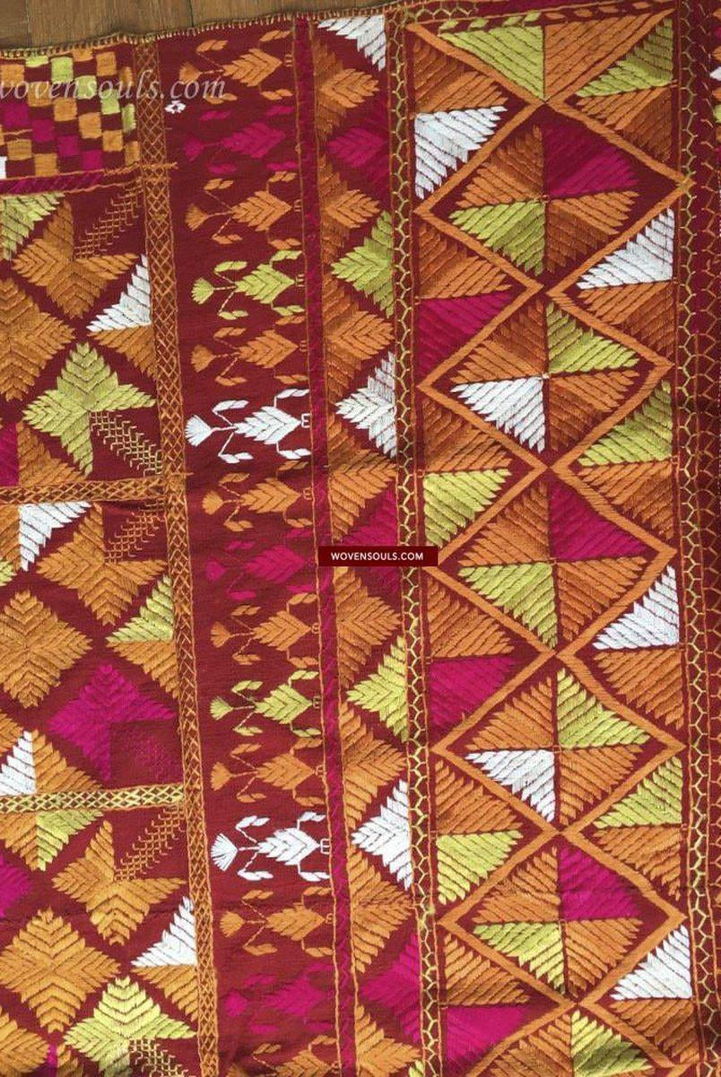 826 Phulkari Bagh mit hervorragendem Nazar Butti-WOVENSOULS-Antike-Vintage-Textilien-Kunst-Dekor