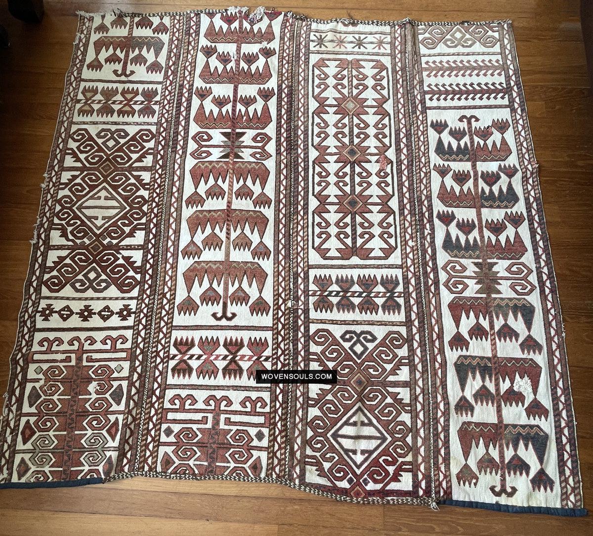 830 Antique Karakalpak Qarakalpak Tent Band Panels-WOVENSOULS Antique Textiles & Art Gallery