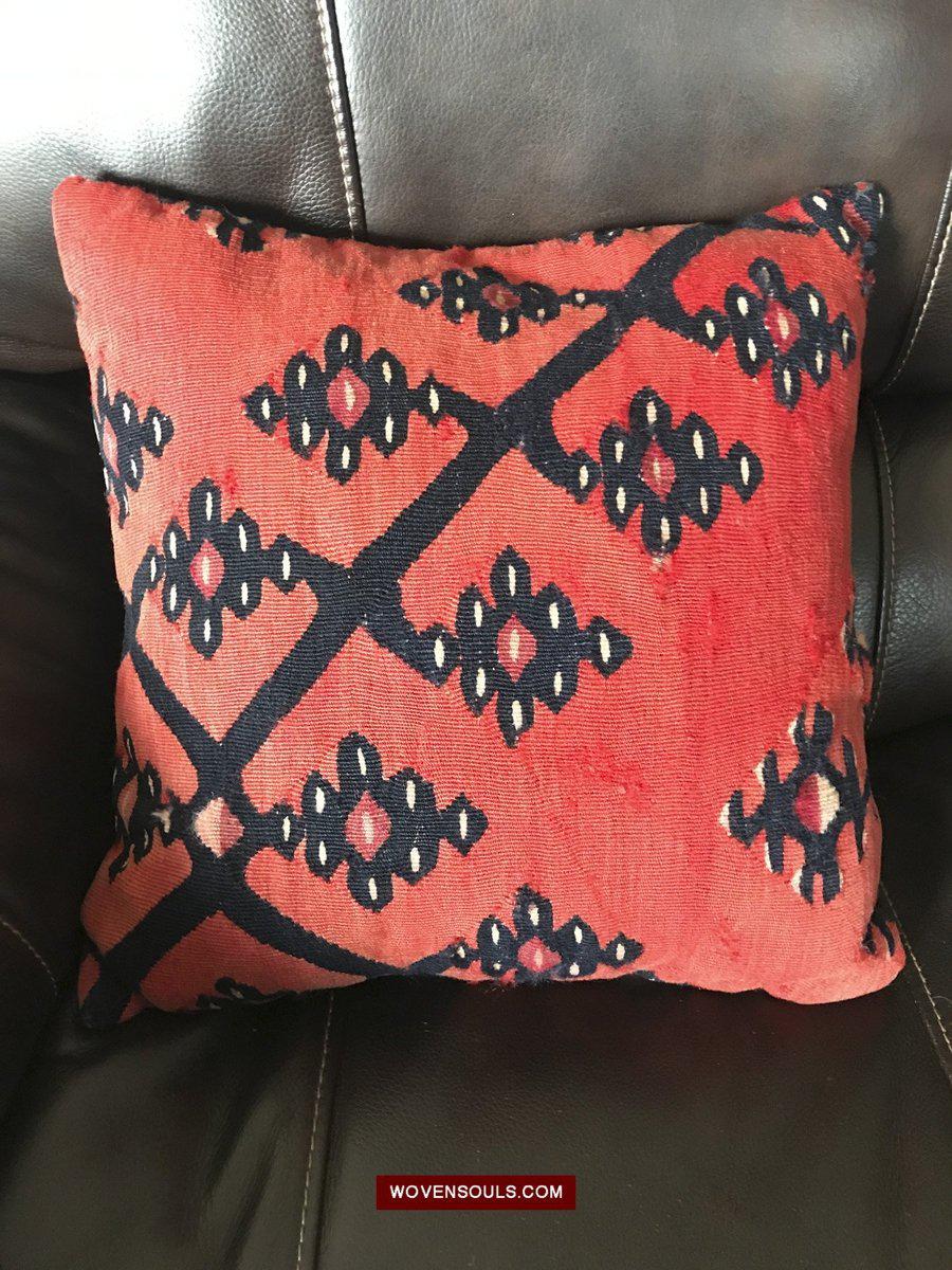 831 Set of 6 Upclycled Sarkoy Kilim Fragment Cushions-WOVENSOULS-Antique-Vintage-Textiles-Art-Decor