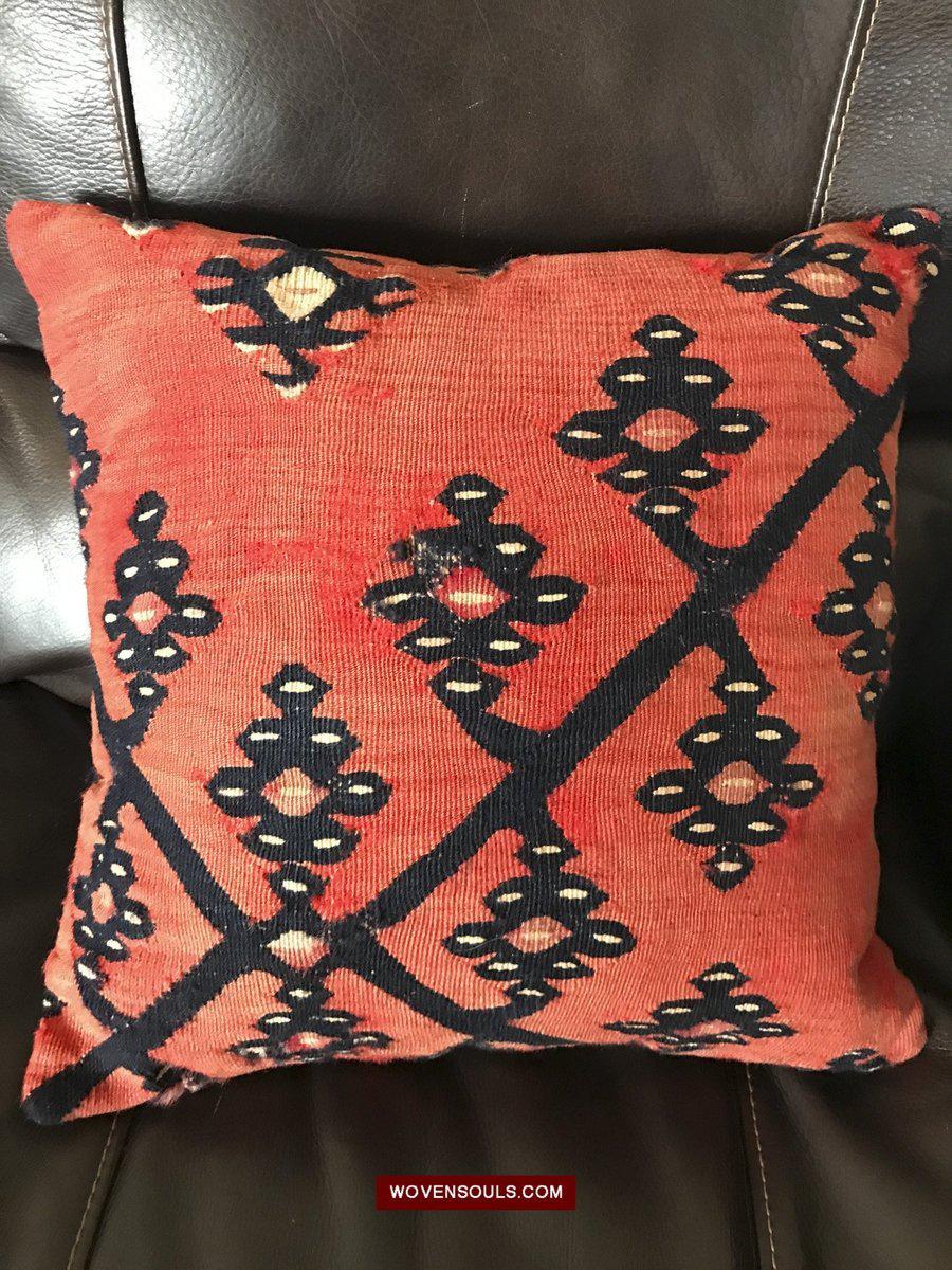 831 Set of 6 Upclycled Sarkoy Kilim Fragment Cushions-WOVENSOULS-Antique-Vintage-Textiles-Art-Decor