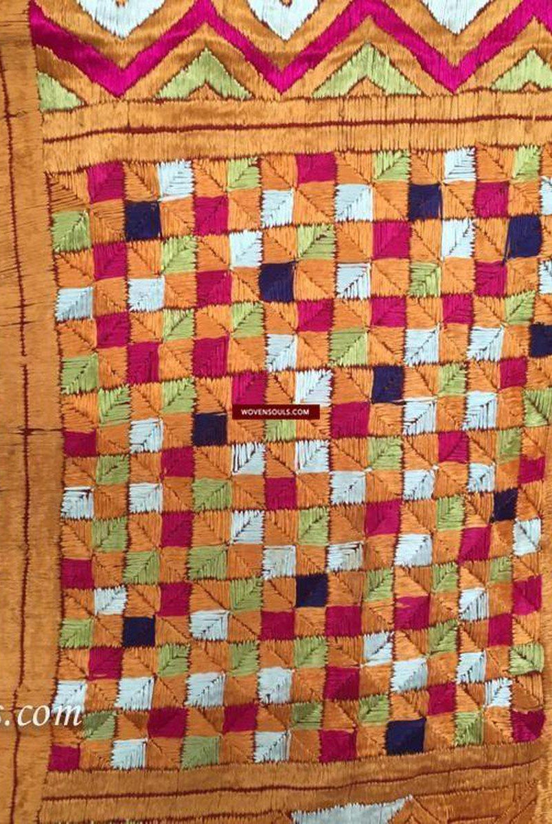835 Seltener Bawan Bagh Phulkari Textil-WOVENSOULS-Antike-Vintage-Textilien-Kunst-Dekor
