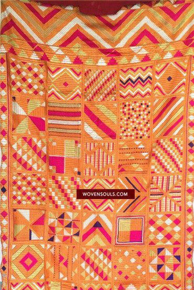 835 Seltener Bawan Bagh Phulkari Textil-WOVENSOULS-Antike-Vintage-Textilien-Kunst-Dekor