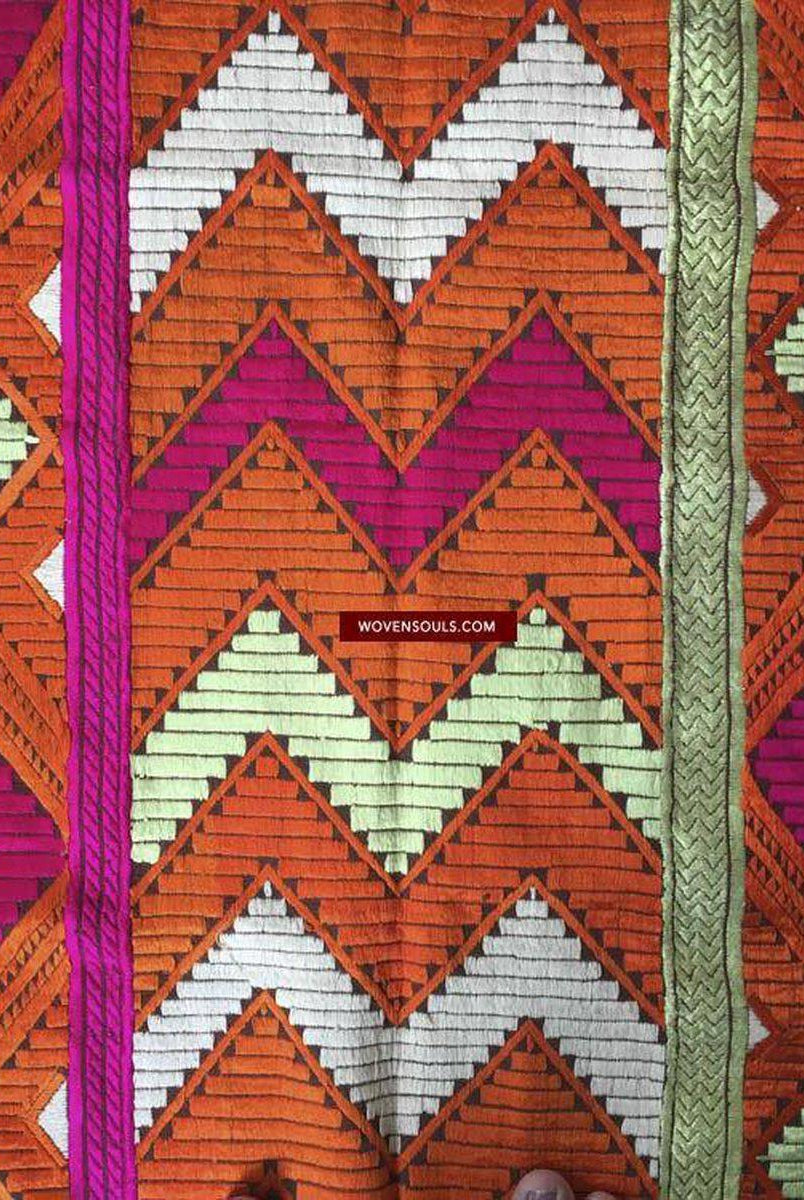 838 VERKAUFT Phulkari Bagh-WOVENSOULS-Antike-Vintage-Textilien-Kunst-Dekor