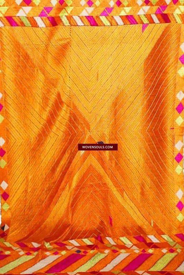 843 VERKAUFT Golden Vari da Bagh Phulkari Textil-WOVENSOULS-Antike-Vintage-Textilien-Kunst-Dekor