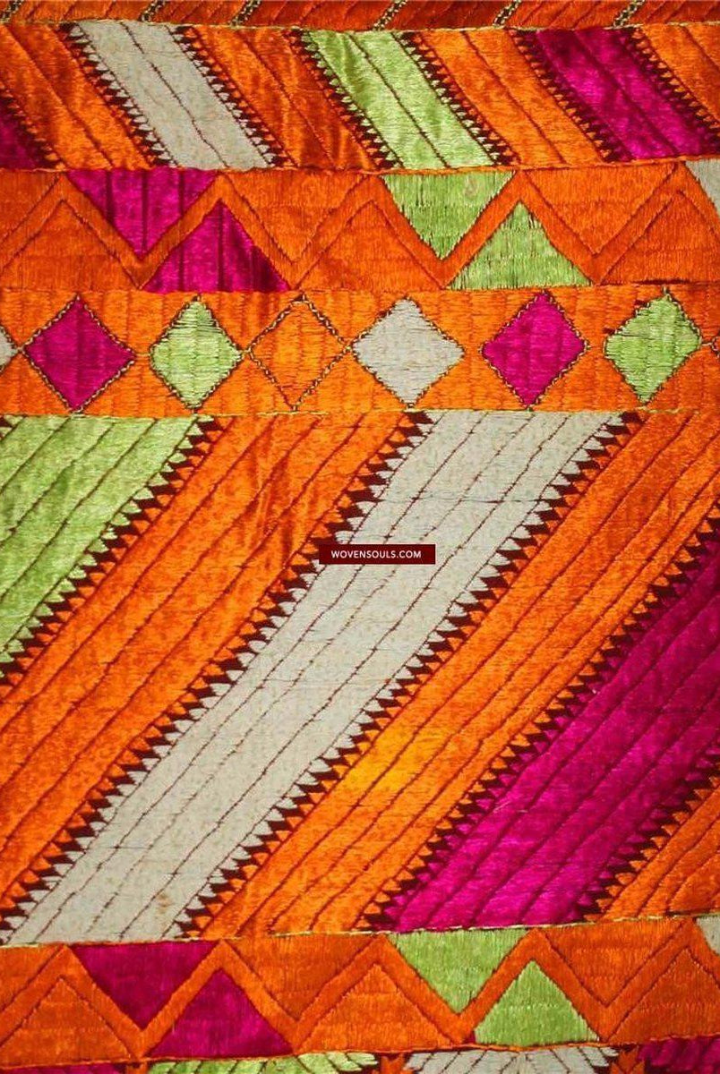 843 VERKAUFT Golden Vari da Bagh Phulkari Textil-WOVENSOULS-Antike-Vintage-Textilien-Kunst-Dekor