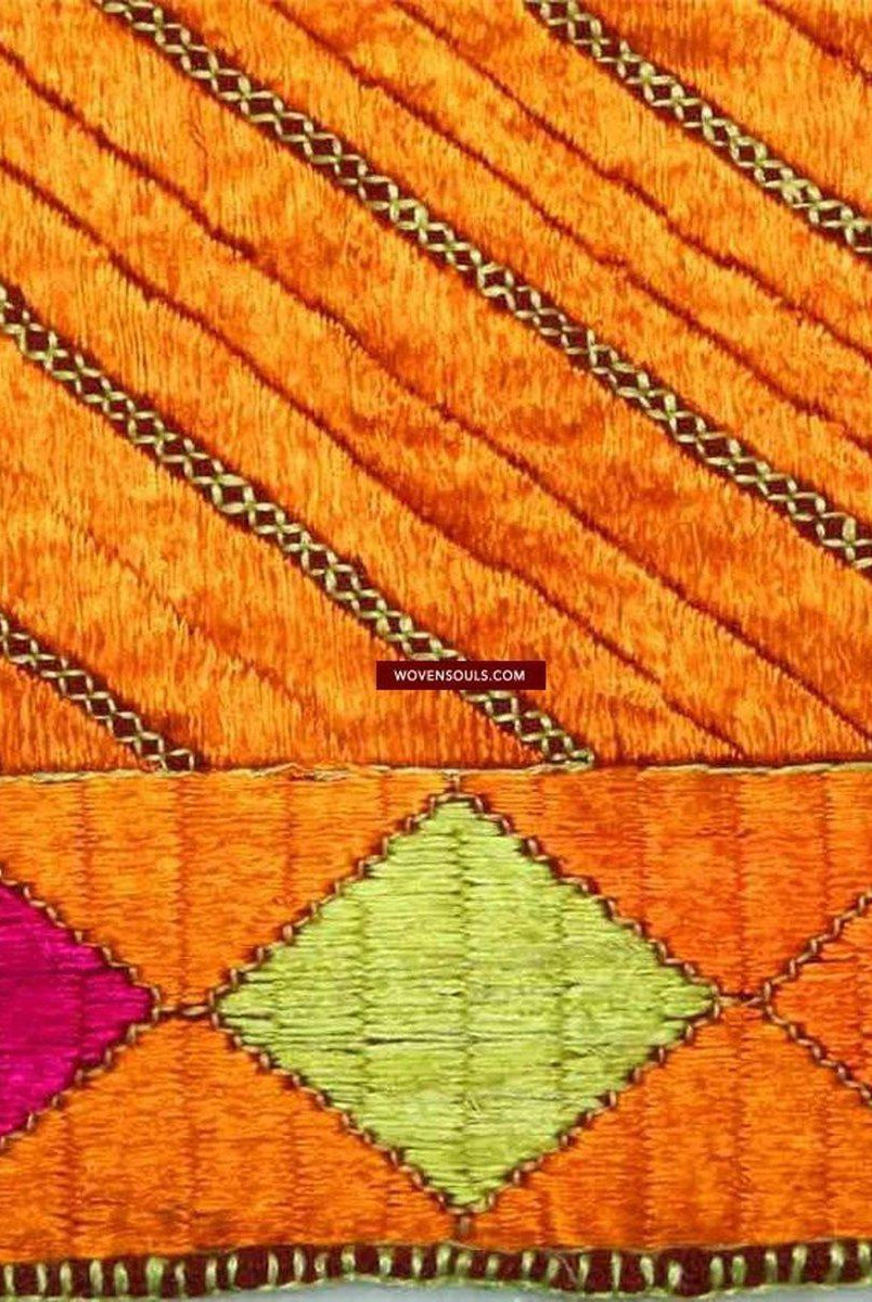 843 VERKAUFT Golden Vari da Bagh Phulkari Textil-WOVENSOULS-Antike-Vintage-Textilien-Kunst-Dekor