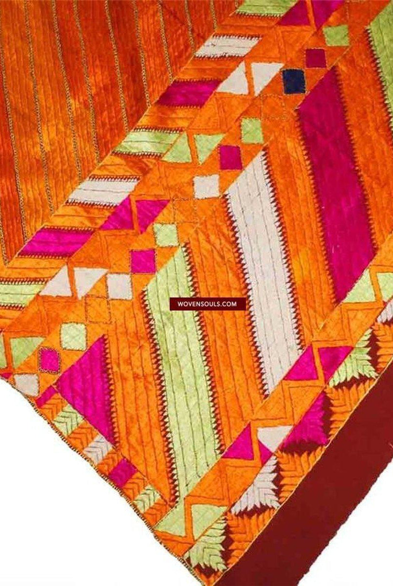 843 VERKAUFT Golden Vari da Bagh Phulkari Textil-WOVENSOULS-Antike-Vintage-Textilien-Kunst-Dekor