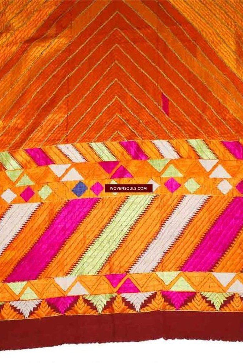 843 VERKAUFT Golden Vari da Bagh Phulkari Textil-WOVENSOULS-Antike-Vintage-Textilien-Kunst-Dekor