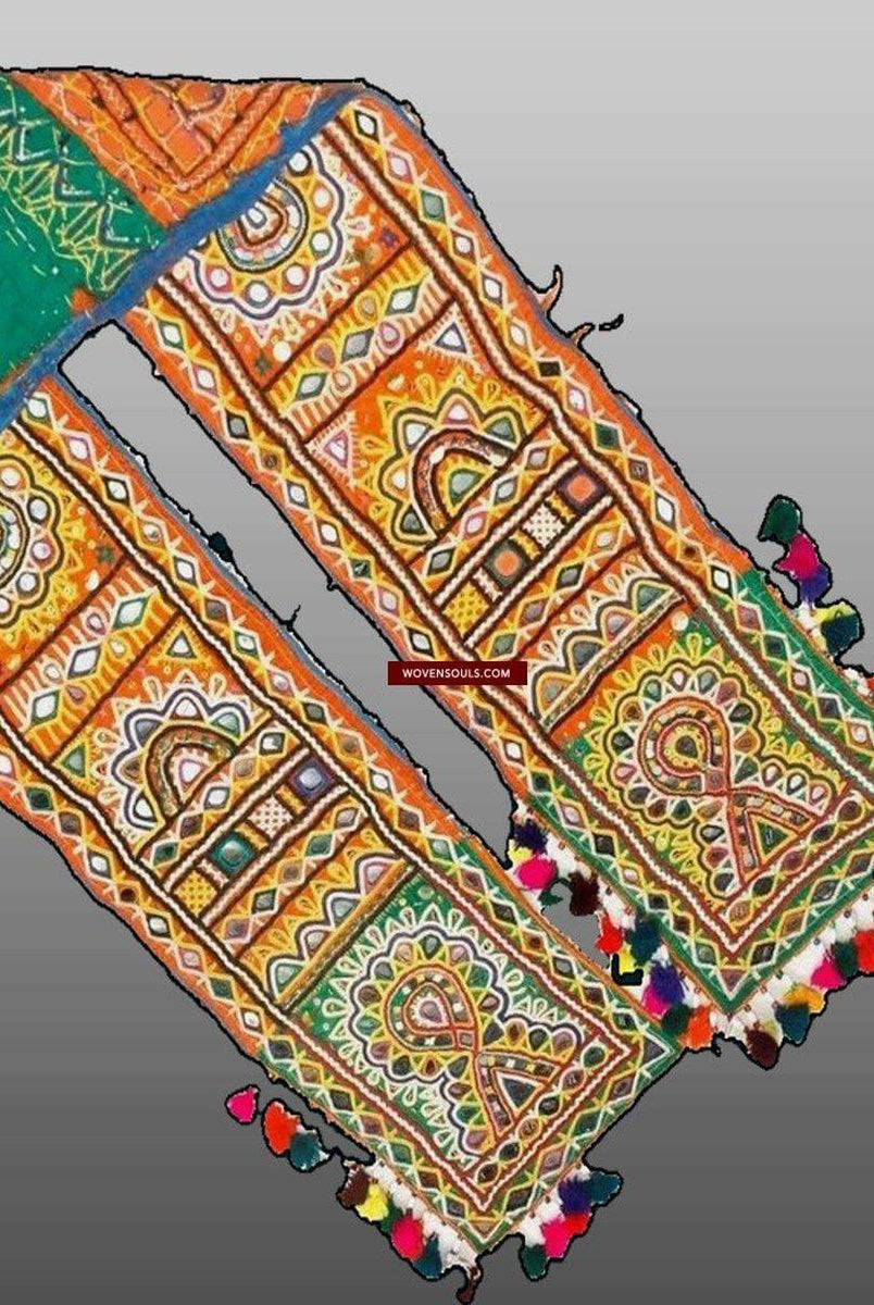 844 Old Bokani Tribal Groom's Scarf-WOVENSOULS-Antique-Vintage-Textiles-Art-Decor