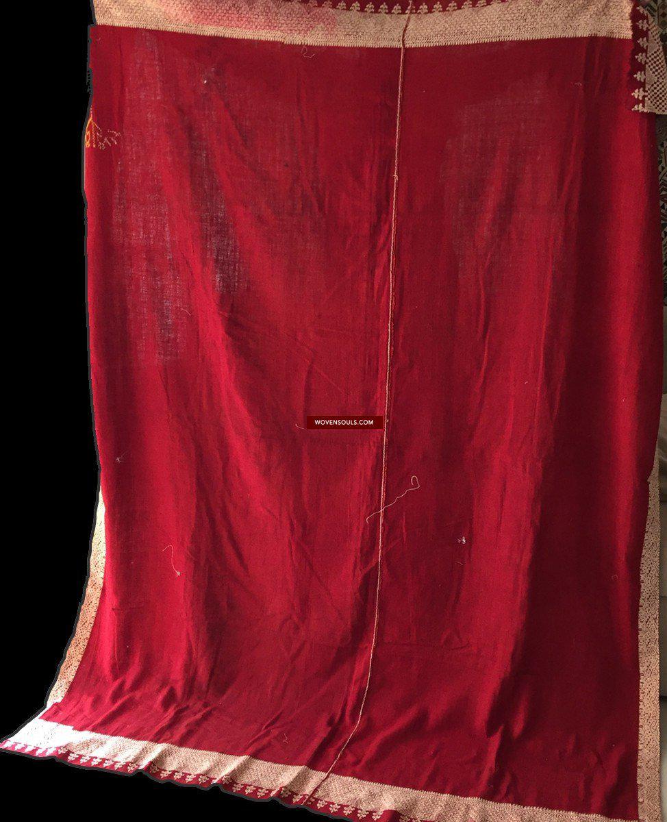 851 Vecchio scialle ricamato a doppia faccia Rajasthan-WOVENSOULS-Arredamento artistico-tessile-vintage-antico