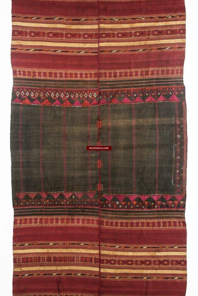 865 SOLD - Gorgeous Antique Waziri Shawl with Embroidery-WOVENSOULS-Antique-Vintage-Textiles-Art-Decor