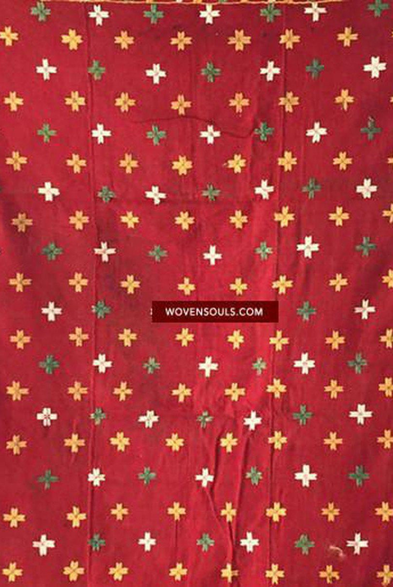 868 VERKAUFT Phulkari Schal mit einzigartigen stilisierten NWFP-Motiven –WOVENSOULS-Antike-Vintage-Textilien-Kunst-Dekor