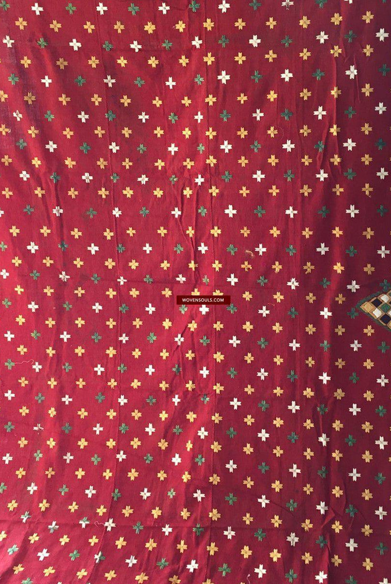 868 VERKAUFT Phulkari Schal mit einzigartigen stilisierten NWFP-Motiven –WOVENSOULS-Antike-Vintage-Textilien-Kunst-Dekor