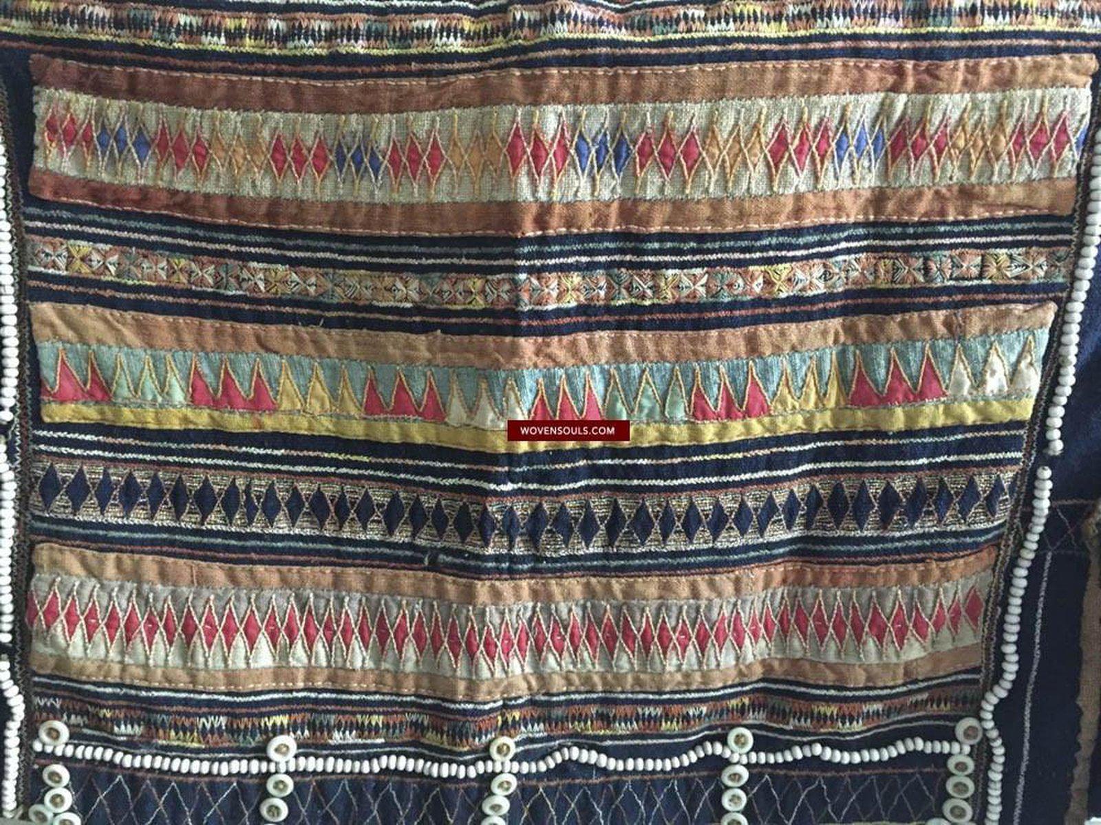 875 SOLD Vintage Akha Tunic Jacket with Superb Embroidery-WOVENSOULS-Antique-Vintage-Textiles-Art-Decor