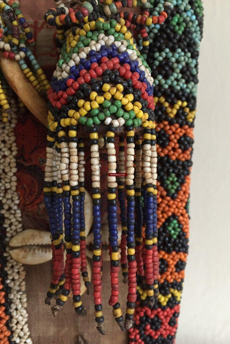 877 Antique KalimantanDayak Beaded Basket Baby Carrier-WOVENSOULS-Antique-Vintage-Textiles-Art-Decor