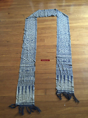 879 SOLD - Antique Toraja Sarita Wax-Resist Dye Ceremonial Banner-WOVENSOULS-Antique-Vintage-Textiles-Art-Decor
