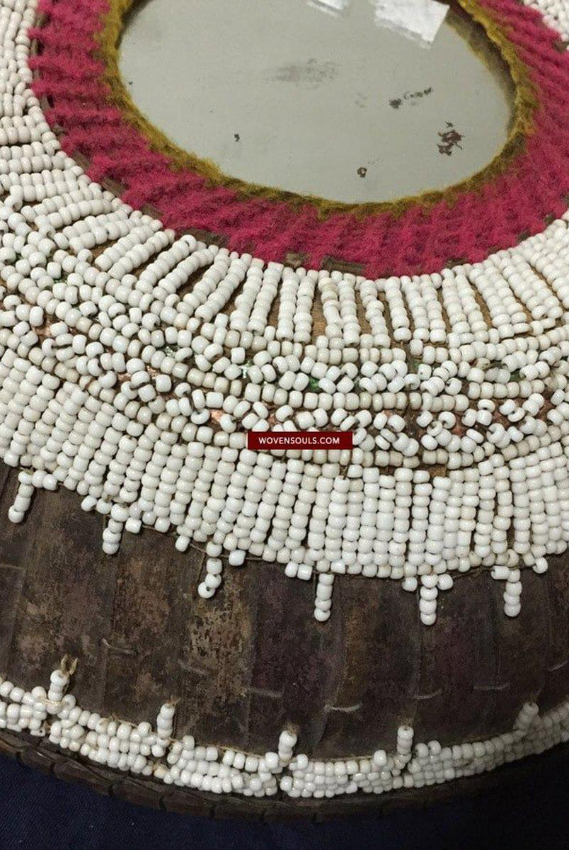 891 Antique Balinese Beaded Lontar Ceremonial Basket-WOVENSOULS-Antique-Vintage-Textiles-Art-Decor