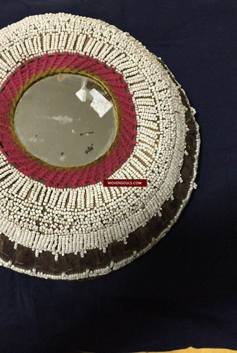891 Antique Balinese Beaded Lontar Ceremonial Basket-WOVENSOULS-Antique-Vintage-Textiles-Art-Decor