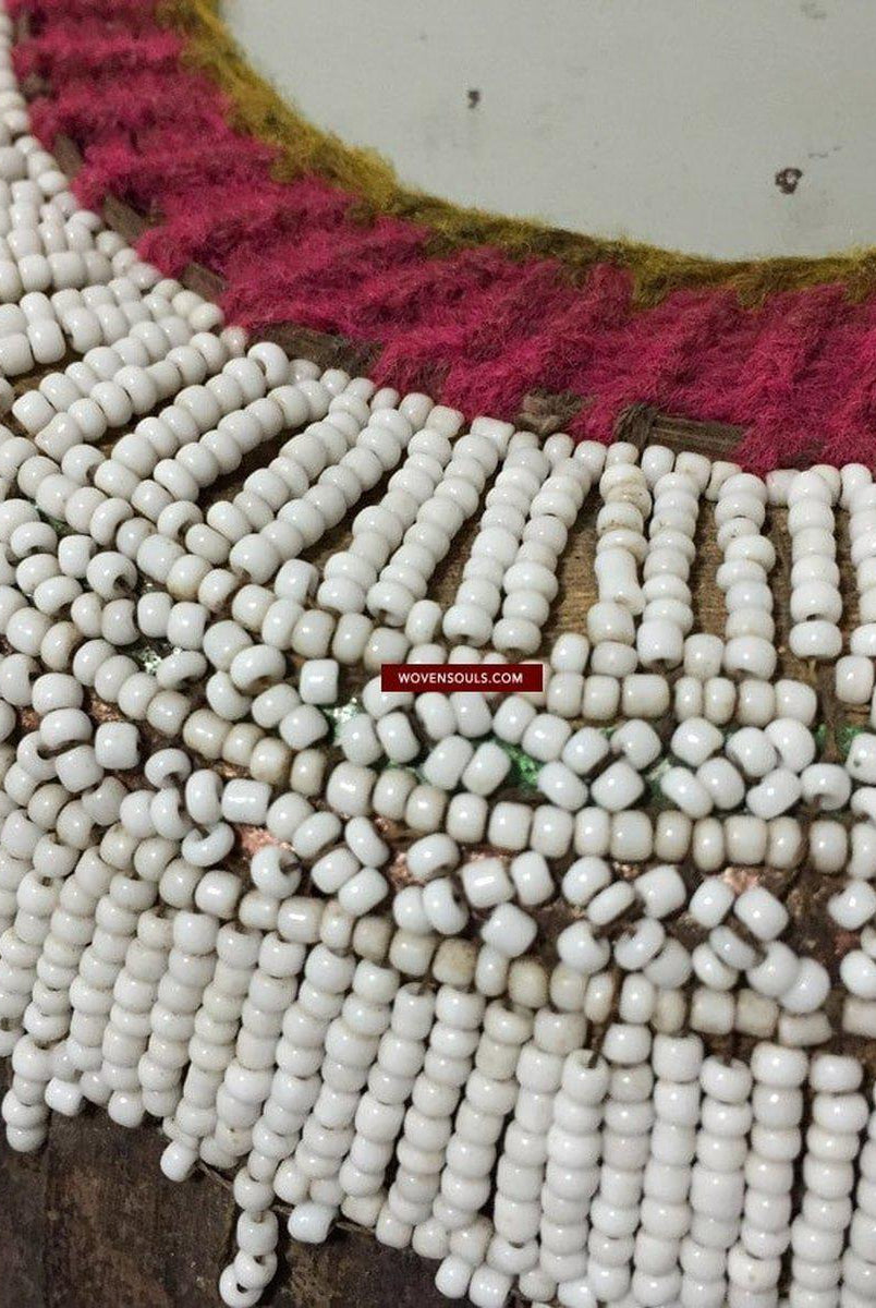 891 Antique Balinese Beaded Lontar Ceremonial Basket-WOVENSOULS-Antique-Vintage-Textiles-Art-Decor