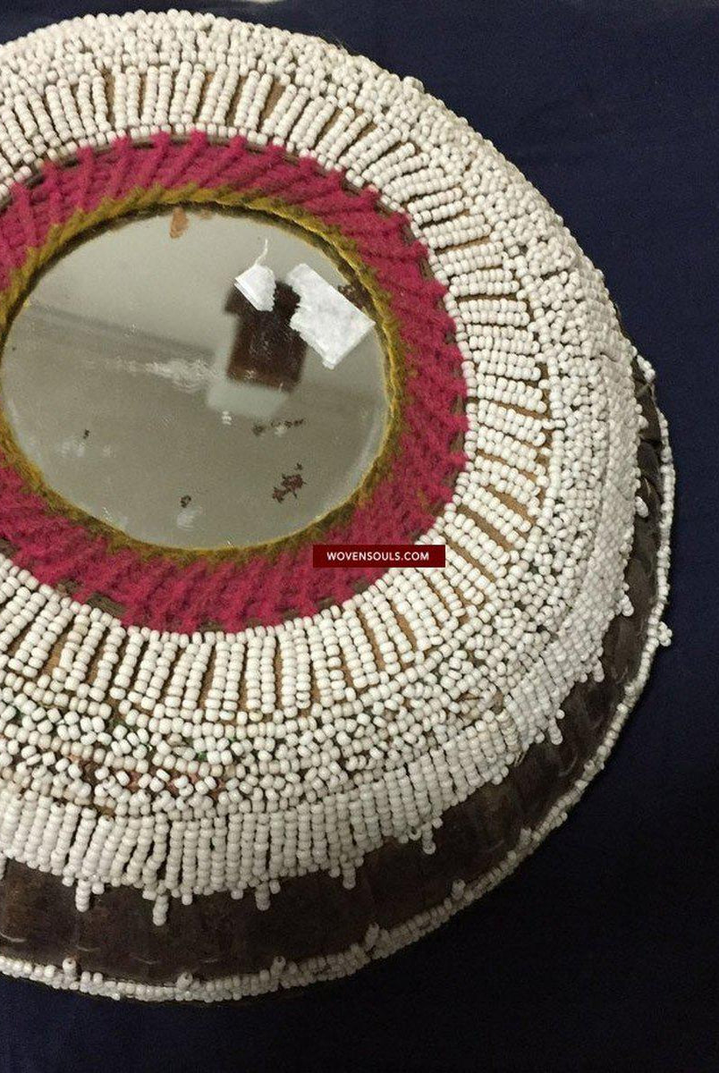 891 Antique Balinese Beaded Lontar Ceremonial Basket-WOVENSOULS-Antique-Vintage-Textiles-Art-Decor