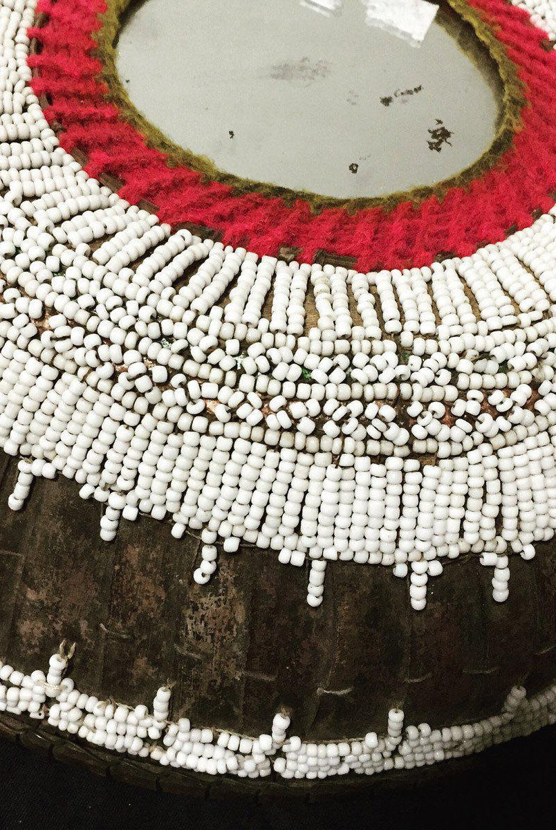 891 Antique Balinese Beaded Lontar Ceremonial Basket-WOVENSOULS-Antique-Vintage-Textiles-Art-Decor