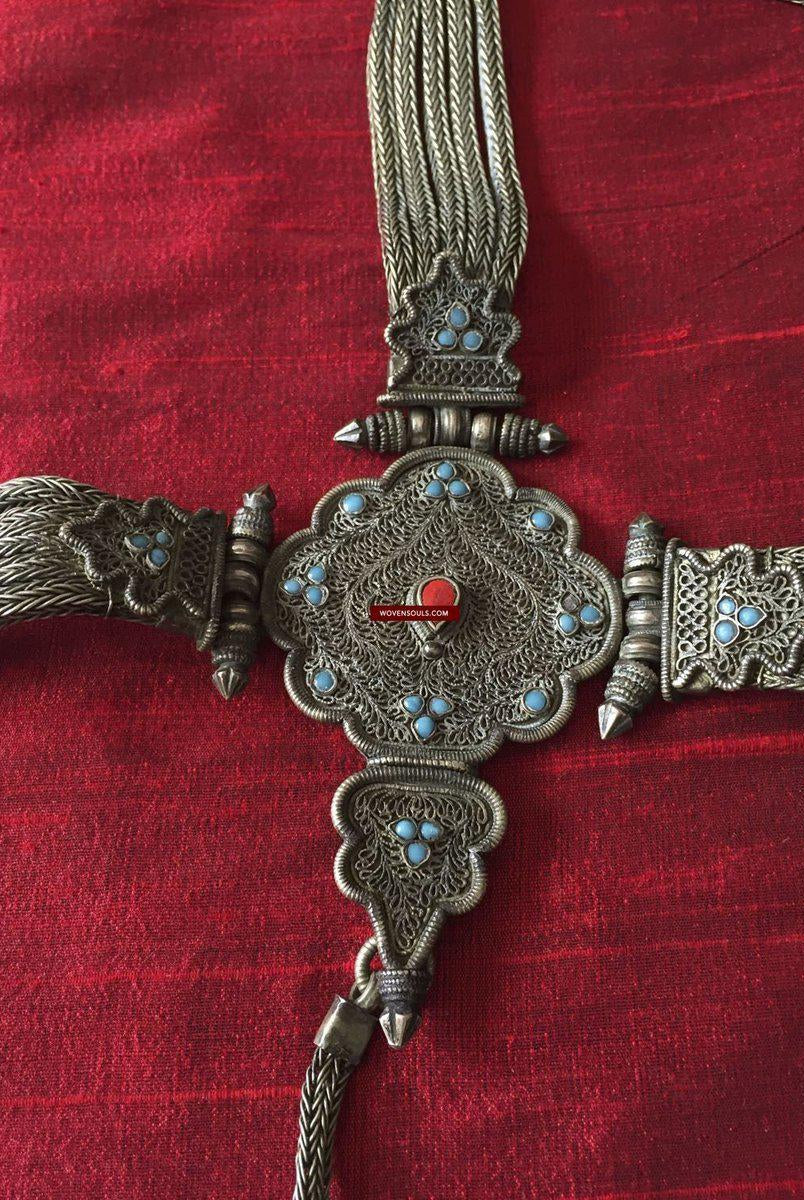 893 Rare Antique Silver Gyenzen - Tibetan Noblewoman's Ornament-WOVENSOULS-Antique-Vintage-Textiles-Art-Decor