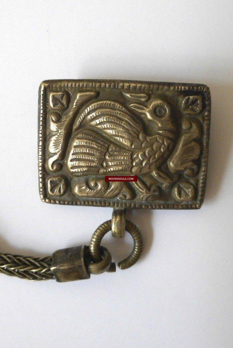 893 Rare Antique Silver Gyenzen - Tibetan Noblewoman's Ornament-WOVENSOULS-Antique-Vintage-Textiles-Art-Decor