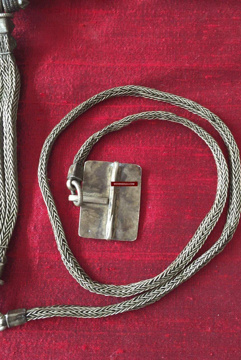 893 Rare Antique Silver Gyenzen - Tibetan Noblewoman's Ornament-WOVENSOULS-Antique-Vintage-Textiles-Art-Decor