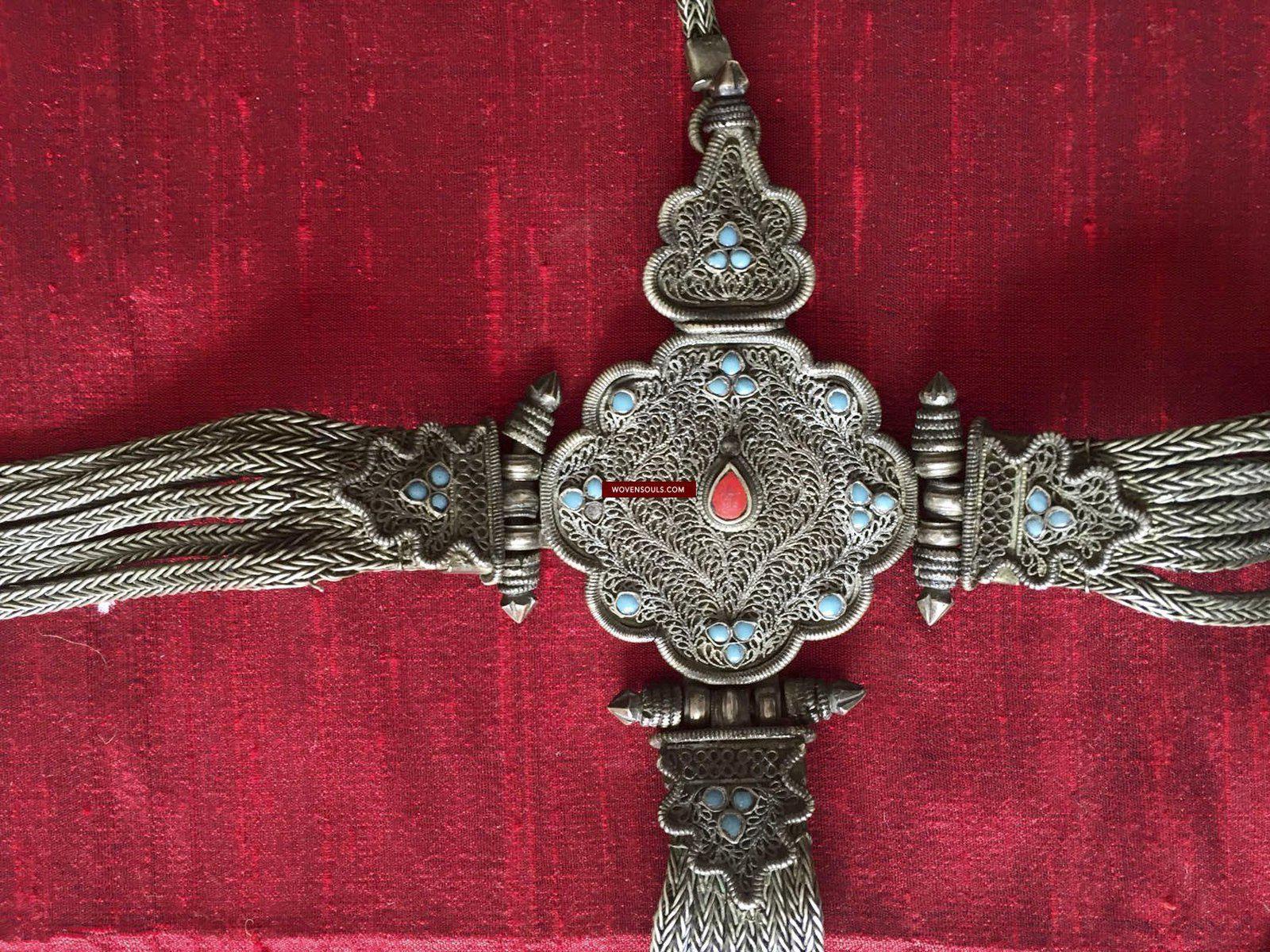 893 Rare Antique Silver Gyenzen - Tibetan Noblewoman's Ornament