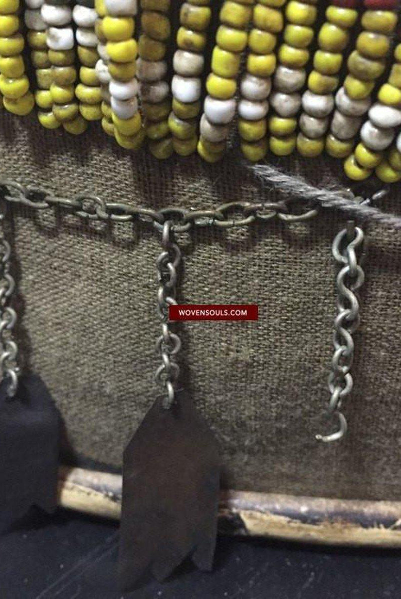 896 Antique Dayak Basket Baby Carrier with Beads-WOVENSOULS-Antique-Vintage-Textiles-Art-Decor