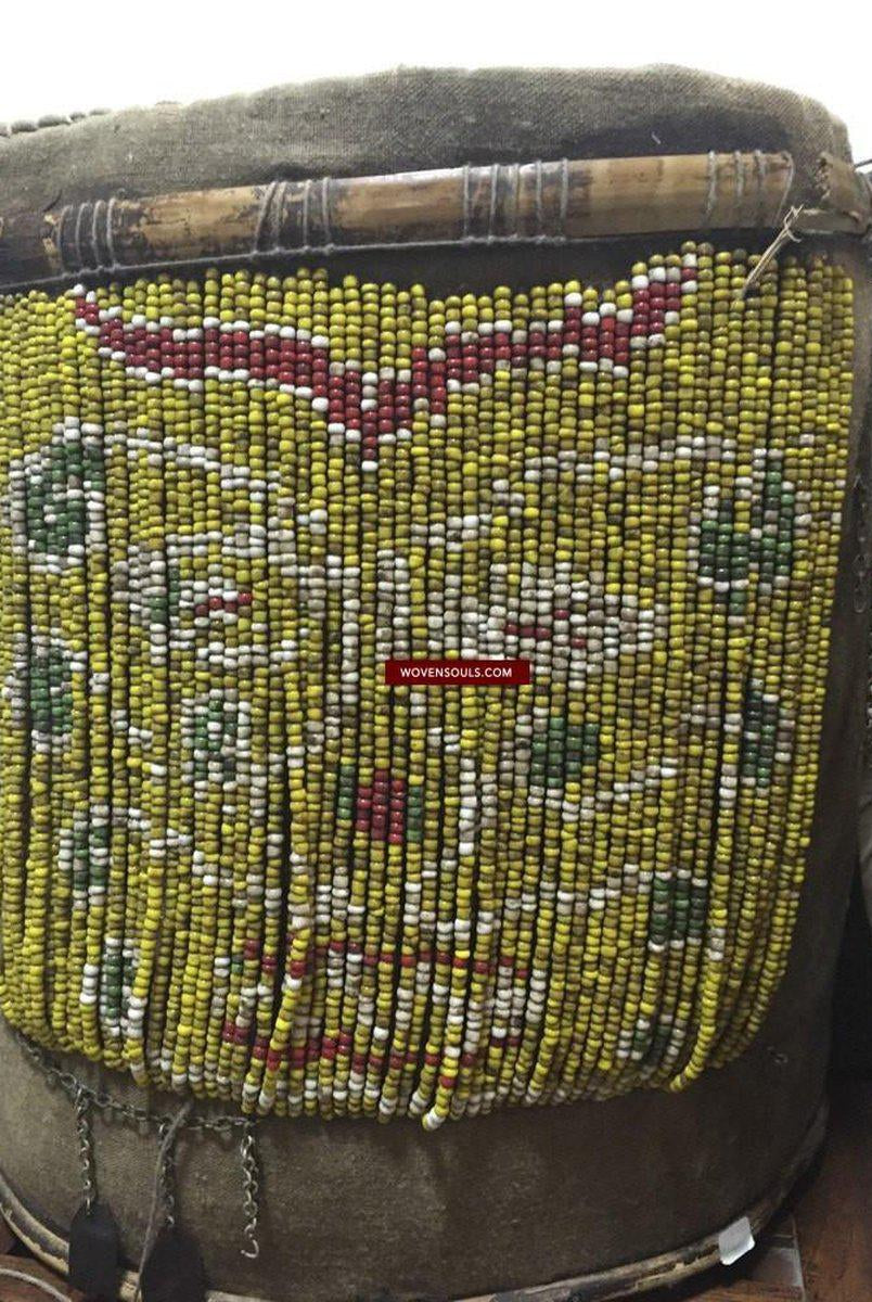 896 Antique Dayak Basket Baby Carrier with Beads-WOVENSOULS-Antique-Vintage-Textiles-Art-Decor