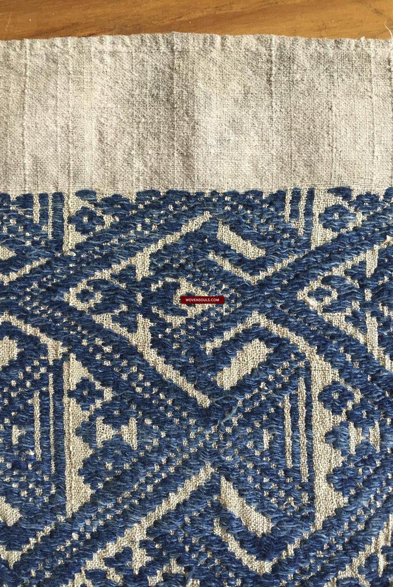 898 VENDUTO Coperta semi antica Tai Sam Neua in cotone filato a mano-WOVENSOULS-Arredamento artistico-tessile-vintage-antico