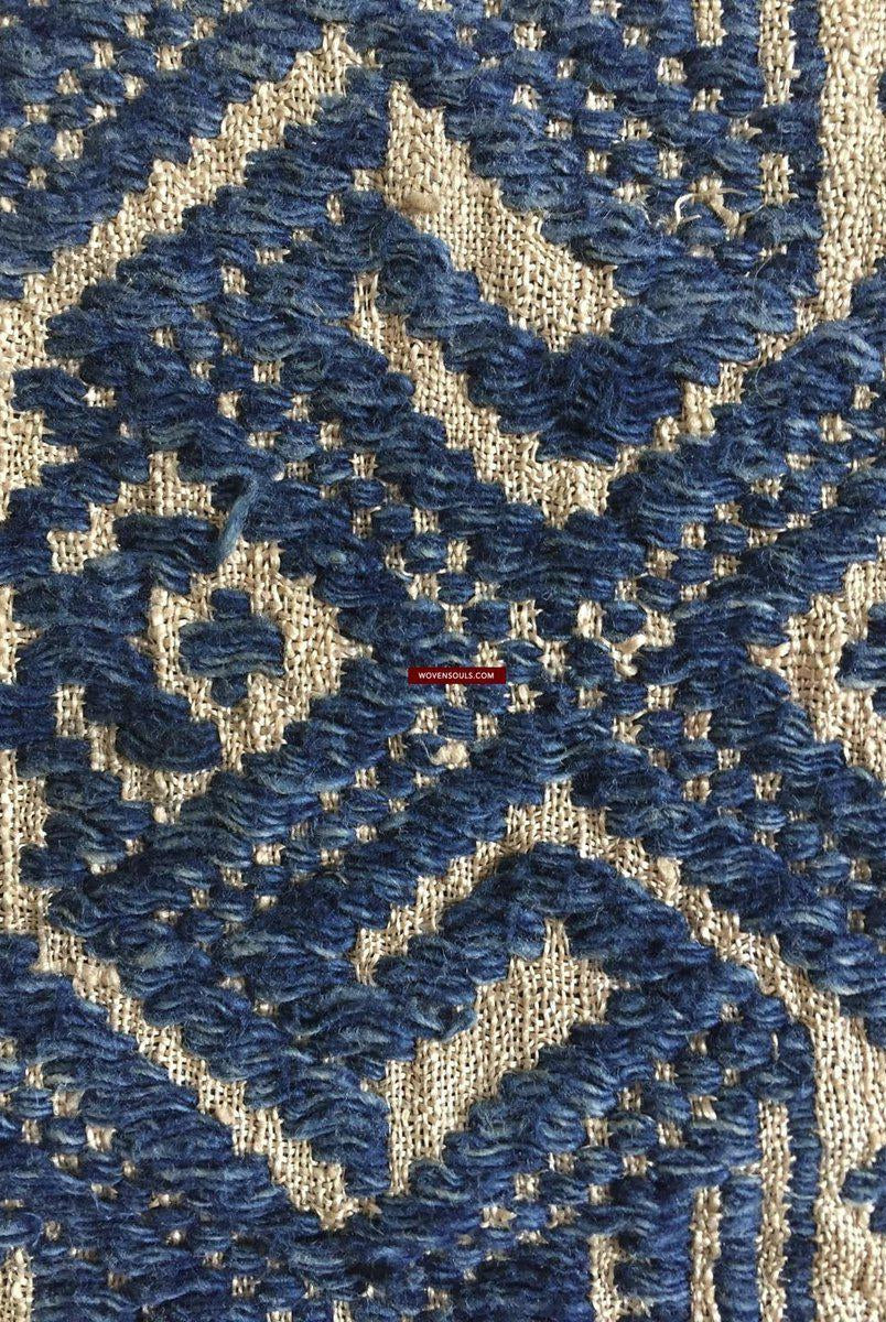 898 VENDUTO Coperta semi antica Tai Sam Neua in cotone filato a mano-WOVENSOULS-Arredamento artistico-tessile-vintage-antico