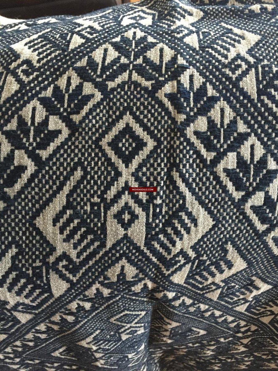 899 Vintage Tai Sam Neua Laotian Weaving in hand spun cotton-WOVENSOULS-Antique-Vintage-Textiles-Art-Decor