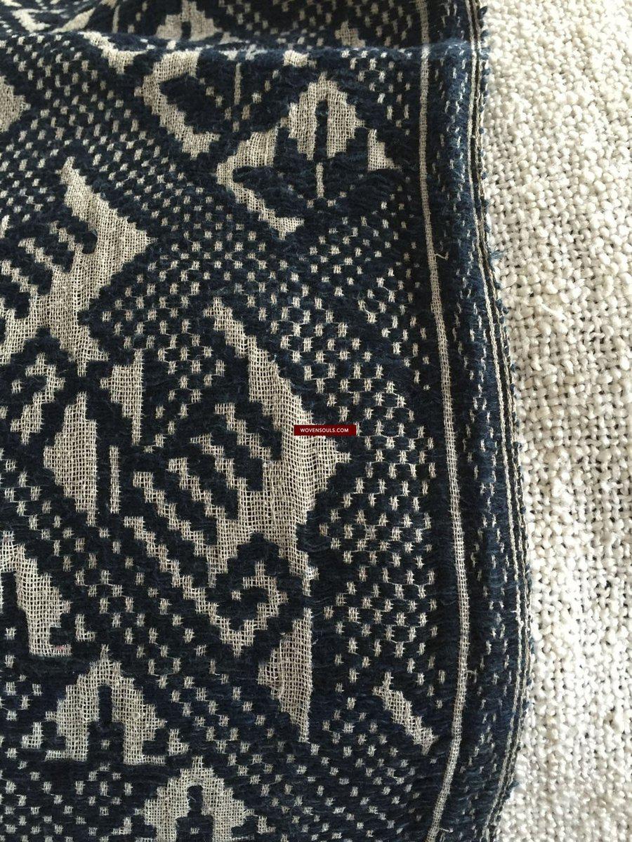 899 Vintage Tai Sam Neua Laotian Weaving in hand spun cotton-WOVENSOULS-Antique-Vintage-Textiles-Art-Decor