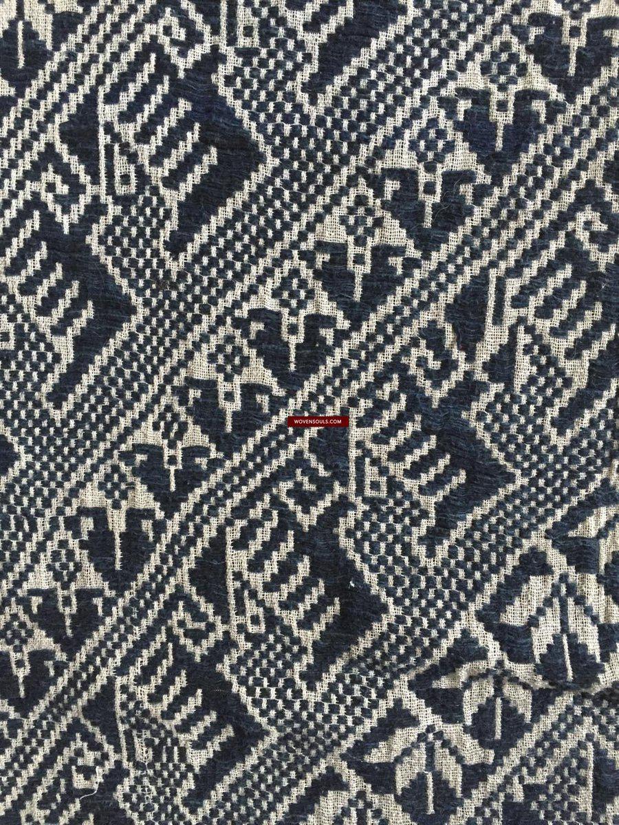 899 Vintage Tai Sam Neua Laotian Weaving in hand spun cotton-WOVENSOULS-Antique-Vintage-Textiles-Art-Decor