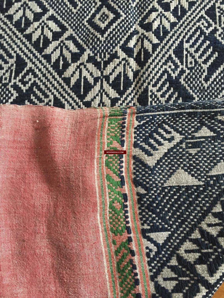899 Vintage Tai Sam Neua Laotian Weaving in hand spun cotton-WOVENSOULS-Antique-Vintage-Textiles-Art-Decor