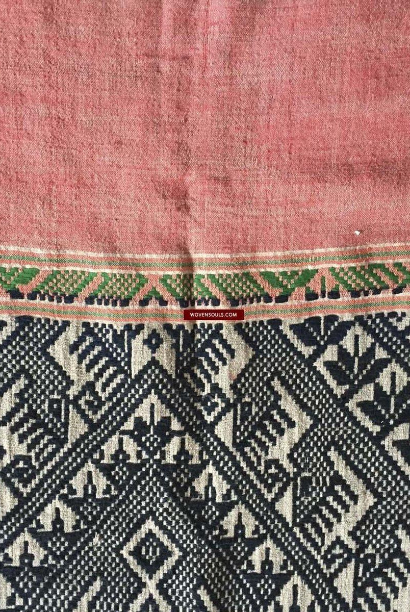 899 Vintage Tai Sam Neua Laotiano Tessitura in cotone filato a mano-WOVENSOULS-Arredamento artistico-tessile-vintage-antico