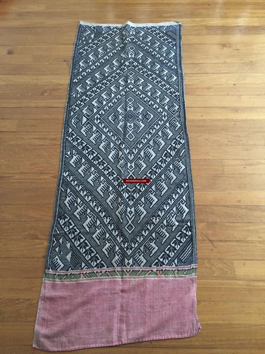 899 Vintage Tai Sam Neua Laotian Weaving in hand spun cotton-WOVENSOULS-Antique-Vintage-Textiles-Art-Decor