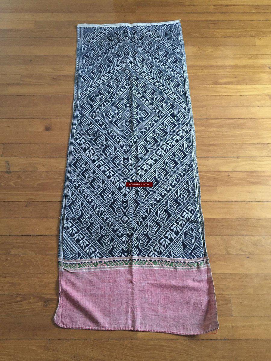 899 Vintage Tai Sam Neua Laotian Weaving in hand spun cotton-WOVENSOULS-Antique-Vintage-Textiles-Art-Decor